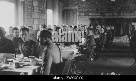 21e Grand Div. Corps de transport, Camp Pullman, France. Dîner de Noël au mess des officiers CA. 25 décembre 1918 Banque D'Images