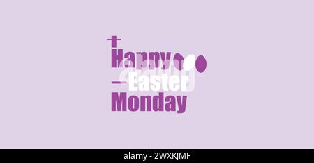 Vous pouvez télécharger la bannière et le modèle Happy Easter Monday Illustration de Vecteur