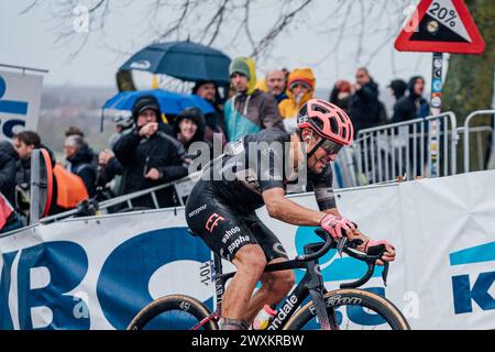 Oudenaarde, Belgique. 01st Apr, 2024. Photo par Zac Williams/SWpix.com - 31/03/2024 - cyclisme - 2024 ronde Van Vlaanderen - Alberto Bettiol, SUP Education Easypost. Crédit : SWpix/Alamy Live News Banque D'Images