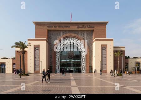 Marrakech, Maroc - 16 janvier 2018 : la gare de Marrakech (en français : Gare de Marrakech, arabe : محطة القطار مراكش) est une gare ferroviaire de Marrakech, Moro Banque D'Images