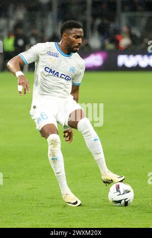 Marseille, France. 31 mars 2024. Ulisses Garcia de Marseille lors du match de football de Ligue 1 entre l'Olympique de Marseille (OM) et le Paris Saint-Germain (PSG) le 31 mars 2024 au stade Vélodrome de Marseille - photo Jean Catuffe/DPPI crédit : DPPI Media/Alamy Live News Banque D'Images