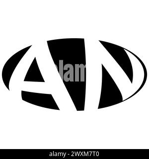 Logo ovale double lettre A, N deux lettres an na Illustration de Vecteur