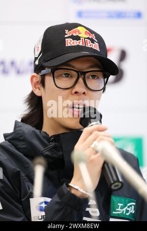 Tokyo, Japon. 29 mars 2024. Ryoyu Kobayashi (JPN) saut à ski : Ryoyu Kobayashi assiste à la conférence de presse de synthèse de la saison 2023-24 à Tokyo, Japon . Crédit : Yohei Osada/AFLO SPORT/Alamy Live News Banque D'Images