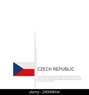 Arrière-plan du drapeau de la république tchèque. Bannière patriotique de la tchéquie, couverture. Modèle de document, drapeau de la république tchèque sur fond blanc. Affiche nationale Illustration de Vecteur