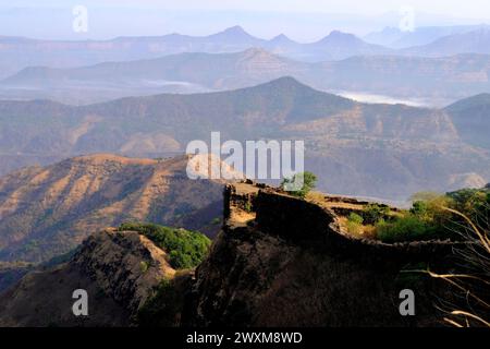 24 mars 2024, Pratapgad Fort, Mahabaleshwar, Maharashtra, Inde, témoin de la bataille de Pratapgad. Banque D'Images