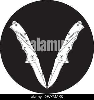 motif symbole d'illustration vectoriel d'icône de couteau Illustration de Vecteur