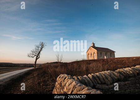 Une seule école à Tallgrass Prairie National Preserve, Kansas Banque D'Images