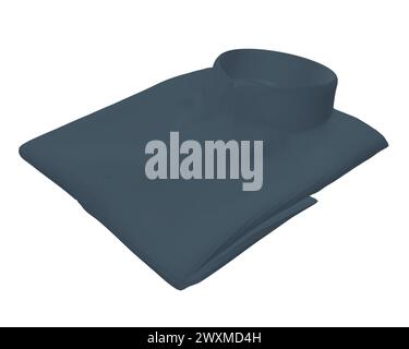 Icône polygonale de chemise noire pliée. Illustration vectorielle moderne de l'usure des hommes. Dessin vectoriel de modèles de chemise pliée. 3D.. Vue isométrique. Illustration de Vecteur