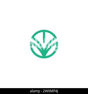 Logo M Lotus. Logo nature Leaf Illustration de Vecteur