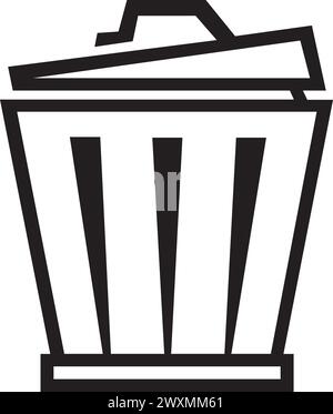 Présentation de notre illustration de la corbeille simple au format vectoriel. Ce design minimaliste mais fonctionnel dispose d'une représentation claire et simple o Illustration de Vecteur