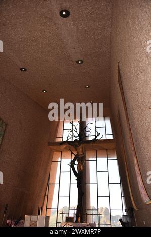 Sedona, Arizona. ÉTATS-UNIS 14 FÉVRIER 2024. La chapelle de la Sainte Croix Eglise catholique romaine. Un rêve de Marguerite Brunswig Staude pour cette Maison de culte. Banque D'Images