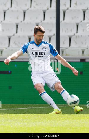 Bruges, Belgique. 01st Apr, 2024. Brandon Mechele du Club photographié en action lors d'un match de football entre le cercle Brugge KSV et le Club Brugge KV, lundi 1er avril 2024 à Bruges, le jour 1 (sur 10) des Play-offs des Champions de la première division 'Jupiler Pro League' 2023-2024 du championnat belge. BELGA PHOTO KURT DESPLENTER crédit : Belga News Agency/Alamy Live News Banque D'Images