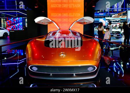 Thaïlande-27 mars 2024 : Benz Vision One-Eleven L'avenir des automobiles avec l'ADN dérivé du légendaire C111 des années 70, propulsé par 100% electrica Banque D'Images
