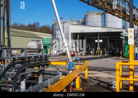 Usine de total Fina Elf, installation de Preston (ex-Lanfina) pour la production de goudron inflammable à TOTALFINA BITUMEN LIMITED Chain Caul Way, Royaume-Uni Banque D'Images