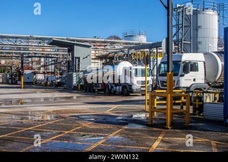 Usine de total Fina Elf, installation de Preston (ex-Lanfina) pour la production de goudron inflammable à TOTALFINA BITUMEN LIMITED Chain Caul Way, Royaume-Uni Banque D'Images