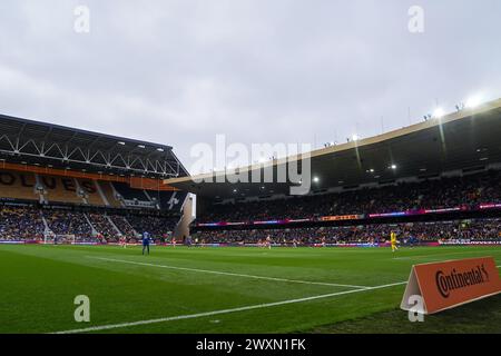 Wolverhampton, Angleterre, 31 mars 2024 : fans dans les gradins lors du match final de la Coupe de la Ligue des femmes FA Continental Tyres entre Arsenal et Chelsea au stade Molineux à Wolverhampton, Angleterre. (Daniela Porcelli / SPP) Banque D'Images