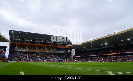 Wolverhampton, Angleterre, 31 mars 2024 : fans dans les gradins lors du match final de la Coupe de la Ligue des femmes FA Continental Tyres entre Arsenal et Chelsea au stade Molineux à Wolverhampton, Angleterre. (Daniela Porcelli / SPP) Banque D'Images