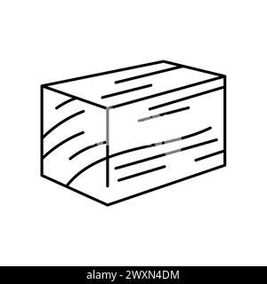 Icône noire de ligne de bois iMPREG. Signez pour la page Web, l'application mobile, le bouton, le logo. Bouton isolé de vecteur. Contour modifiable. Illustration de Vecteur