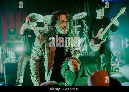 Copenhague, Danemark. 28 mars 2024. Le groupe de metalcore australien Polaris donne un concert au Pumpehuset à Copenhague. Ici, le chanteur Jamie Hails est vu en direct sur scène. (Crédit photo : Gonzales photo - Nikolaj Bransholm). Banque D'Images