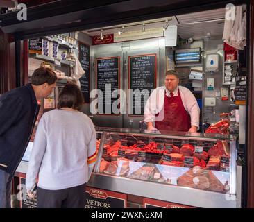 Swains Family Butchers, The Shambles, York, Angleterre, Royaume-Uni Banque D'Images