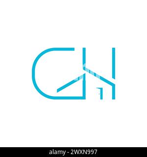 Logo abstrait de maison avec la lettre HG ou GH Vector design. Lettre initiale logo GH avec forme de maison abstraite, design de logo immobilier de luxe et moderne Illustration de Vecteur