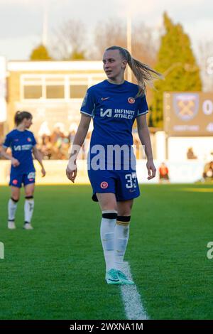 Dagenham, Royaume-Uni. 24 mars 2024. Aggie Beaver-Jones au Chigwell construction Stadium, Dagenham, Angleterre. (Rachel Lee/SPP) crédit : photo de presse sportive SPP. /Alamy Live News Banque D'Images