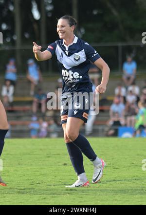 Lilyfield, Australie. 31 mars 2024. Emily Gielnik du Melbourne Victory FC est vue en action lors du match de la Liberty A-League 2023-24 de la saison 22 entre le Sydney FC et Melbourne Victory qui se tient au Leichhardt Oval. Score final Sydney FC 0:4 Melbourne Victory FC. Crédit : SOPA images Limited/Alamy Live News Banque D'Images