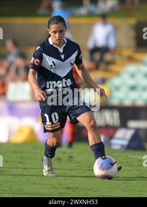 Lilyfield, Australie. 31 mars 2024. Alexandra Carla Chidiac du Melbourne Victory FC est vue en action lors du match de la 22e ronde de la saison 2023-24 de Liberty A-League entre le Sydney FC et Melbourne Victory qui se tient au Leichhardt Oval. Score final Sydney FC 0:4 Melbourne Victory FC. Crédit : SOPA images Limited/Alamy Live News Banque D'Images