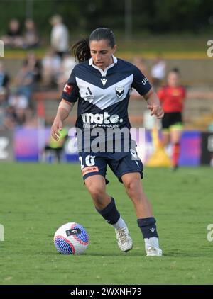 Lilyfield, Australie. 31 mars 2024. Alexandra Carla Chidiac du Melbourne Victory FC est vue en action lors du match de la 22e ronde de la saison 2023-24 de Liberty A-League entre le Sydney FC et Melbourne Victory qui se tient au Leichhardt Oval. Score final Sydney FC 0:4 Melbourne Victory FC. Crédit : SOPA images Limited/Alamy Live News Banque D'Images