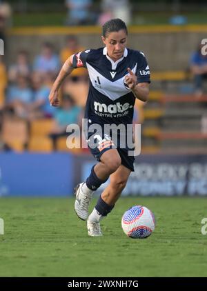 Lilyfield, Australie. 31 mars 2024. Alexandra Carla Chidiac du Melbourne Victory FC est vue en action lors du match de la 22e ronde de la saison 2023-24 de Liberty A-League entre le Sydney FC et Melbourne Victory qui se tient au Leichhardt Oval. Score final Sydney FC 0:4 Melbourne Victory FC. Crédit : SOPA images Limited/Alamy Live News Banque D'Images