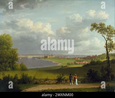 Vue nord vers le château de Kronborg, Danemark Christoffer Wilhelm Eckersberg - Banque D'Images