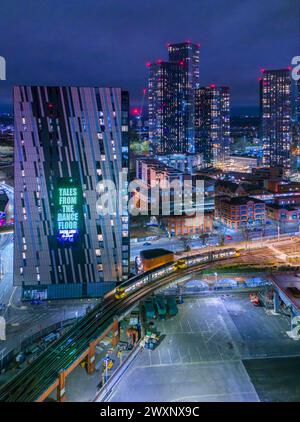 Manchester City Centre, Royaume-Uni. Image aérienne prise avec un DJI Mini 4 Pro. 31 mars 2024. Banque D'Images