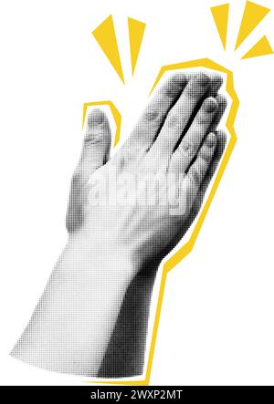 Élément de collage applaudissant applaudissant illustration vectorielle de mains Illustration de Vecteur