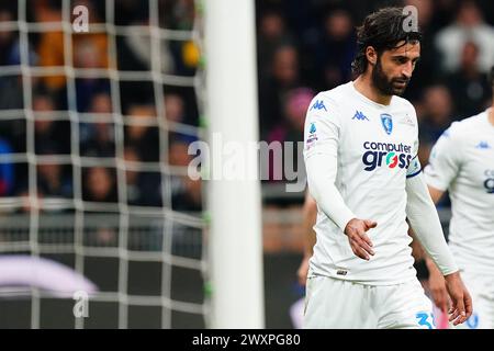 Milan, Italie. 01st Apr, 2024. Sebastiano Luperto d'Empoli pendant le match de football Serie A entre Inter et Empoli au stade San Siro de Milan, Italie du Nord - 1er avril 2024. Sport - Soccer . (Photo de Spada/LaPresse) crédit : LaPresse/Alamy Live News Banque D'Images