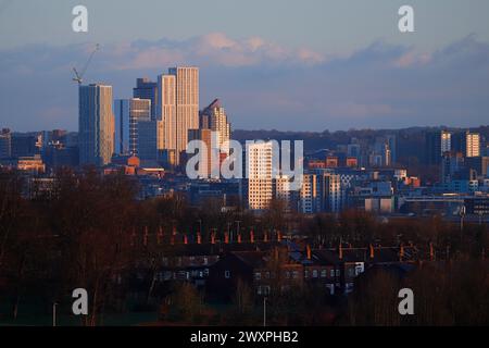 Bâtiments d'hébergement étudiant Arena Quarter dans le centre-ville de Leeds Banque D'Images