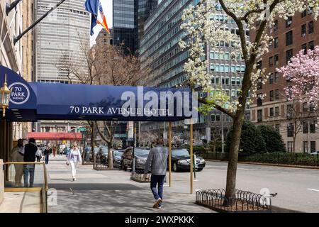 Le 70 Park Avenue Hotel est un hôtel de charme situé dans le quartier Murray Hill de Manhattan, 2024, New York City, États-Unis Banque D'Images