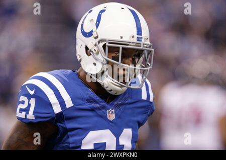 Indianapolis, Indiana, États-Unis. 11 décembre 2016. Le cornerback des Colts d'Indianapolis VONTAE DAVIS (21 ans) lors du match de football NFL entre les Texans de Houston et les Colts d'Indianapolis au Lucas Oil Stadium. Crédit : Adam Lacy/ZUMA Wire/Alamy Live News Banque D'Images