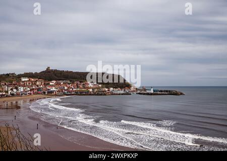 Scarborough South Bay en hiver Banque D'Images