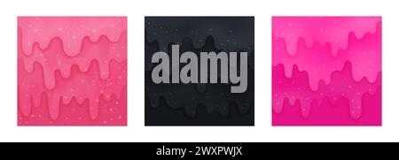 Ensemble de fonds abstraits avec boue liquide scintillante. Illustration de Vecteur