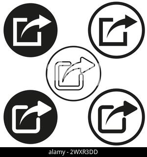 Icônes de partage définies. Symboles de flèche dans des cercles. Illustration vectorielle. SPE 10. Illustration de Vecteur