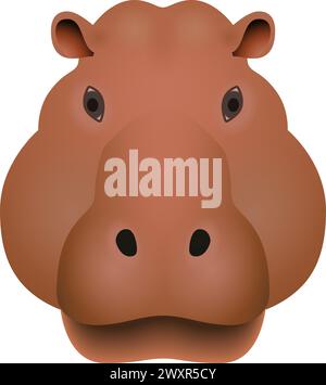 Visage d'hippopotame Illustration de Vecteur