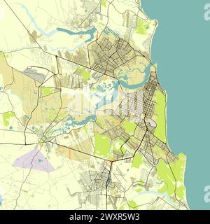 Carte de Natal, État du Rio Grande do Norte, Brésil Illustration de Vecteur