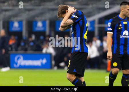 Milan, Italie. 01st Apr, 2024. Nicolò Barella en action lors du match de Serie A entre le FC Internazionale et l'Empoli FC au stade Giuseppe Meazza de Milan, Italie, le 1er avril 2024 crédit : Mairo Cinquetti/Alamy Live News Banque D'Images