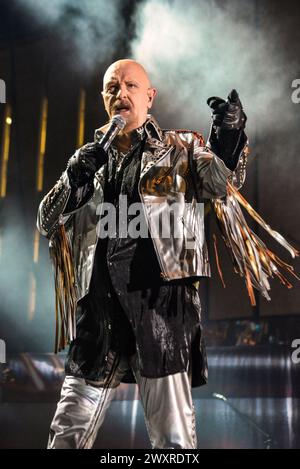 Rob Halford de Judas Priest se produisant à Las Vegas, Nevada Banque D'Images