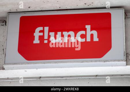 Bordeaux , France - 03 28 2024 : Flunch f! logo et texte de marque de la chaîne de restaurants en libre-service Banque D'Images