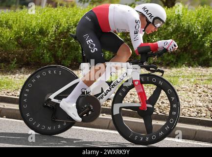 Irun, Espagne. 01st Apr, 2024. Michal Kwiatkowski d'INEOS Grenadiers lors de l'Itzulia pays Basque 2024, épreuve cycliste, étape 1 Irun - Irun, contre la montre individuel le 1er avril 2024 à Irun, Espagne - photo Laurent Lairys/DPPI crédit : DPPI Media/Alamy Live News Banque D'Images