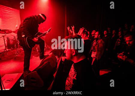 Copenhague, Danemark. 27 mars 2024. Le groupe danois de black metal Angstskrig donne un concert à l'Hôtel Cecil à Copenhague. (Crédit photo : Gonzales photo - Erling Brodersen). Banque D'Images