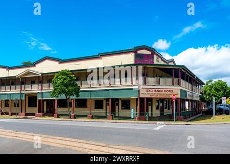 Le Daintree Inn (anciennement Exchange Hotel) construit en 1934–1935 à Mossman, dans le nord tropical du Queensland, en Australie Banque D'Images