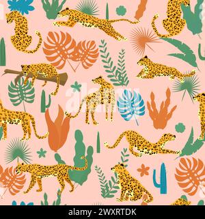 Motif sans couture animaux Leopard fond Illustration de Vecteur