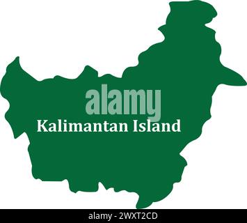 indonésien kalimantan vecteur d'icône de carte conception simple Illustration de Vecteur